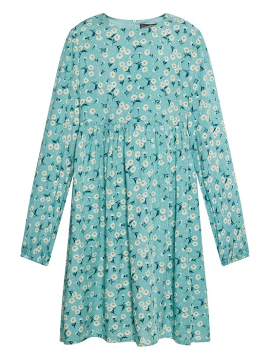 Foto van product DreiMaster Vintage Jurk turquoise / geel / donkergroen / wit
