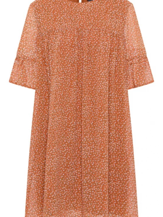 Foto van product DreiMaster Vintage Jurk 'Zitha' lichtblauw / grasgroen / oranje
