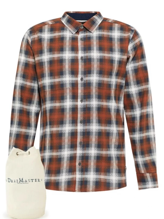 Foto van product DreiMaster Vintage Overhemd marine / bruin / wit