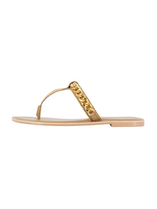 Foto van product DreiMaster Vintage Teenslipper camel / goud