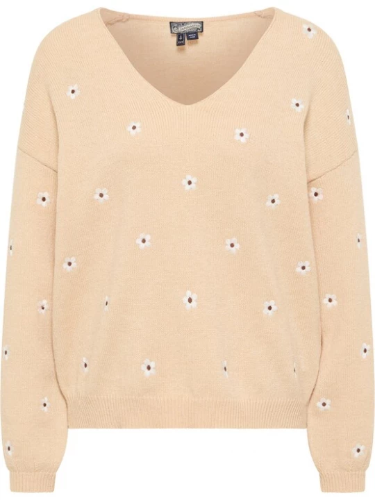 Foto van product DreiMaster Vintage Trui 'Idem' beige / bruin / wit