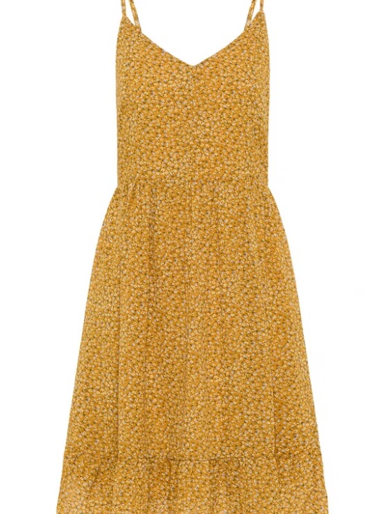 Foto van product DreiMaster Vintage Zomerjurk donkergeel / groen / wit