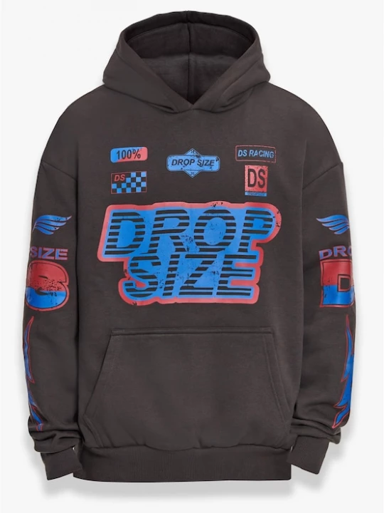 Foto van product Dropsize Sweatshirt ' Dropsize Heavy Oversize Racing Hoodie ' zwart