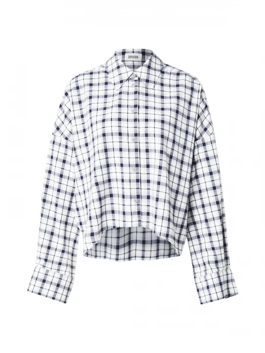 Foto van product DRYKORN Blouse 'OSHIA' ivoor / navy / lichtrood / wit