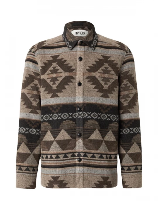 Foto van product DRYKORN Overhemd 'DIEGGO_1' beige gemêleerd / bruin / zwart