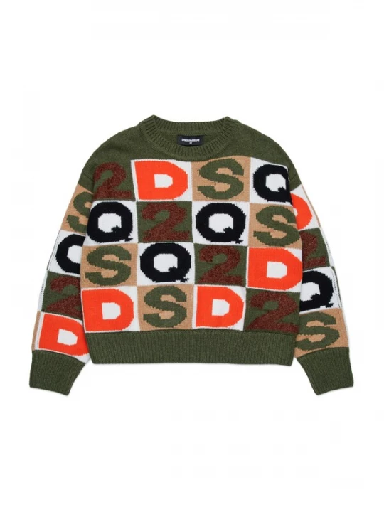 Foto van product DSQUARED2 Trui beige / groen / rood / wit