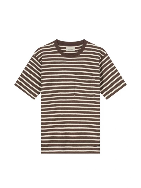 Foto van product Dstrezzed Shirt 'Louie' donkerbruin / wit