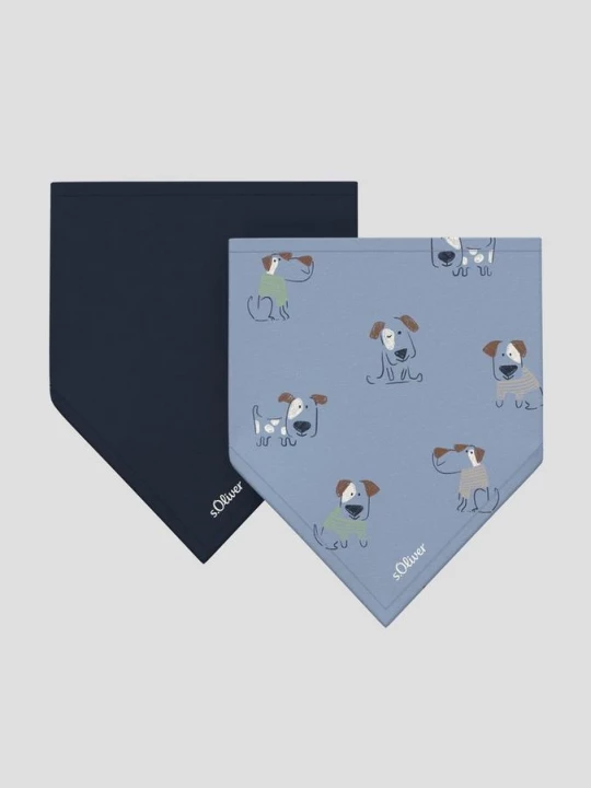 Foto van product Dubbelpak uniseks driehoekige sjaals met drukknopen s.Oliver blauw