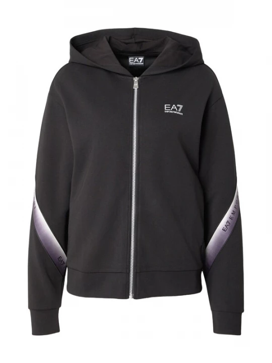 Foto van product EA7 Emporio Armani Sportief sweatvest 'Natural Ventus 7' lila gemêleerd / zwart / wit