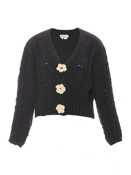 Foto van product ebeeza Gebreid vest bruin / zwart / wolwit