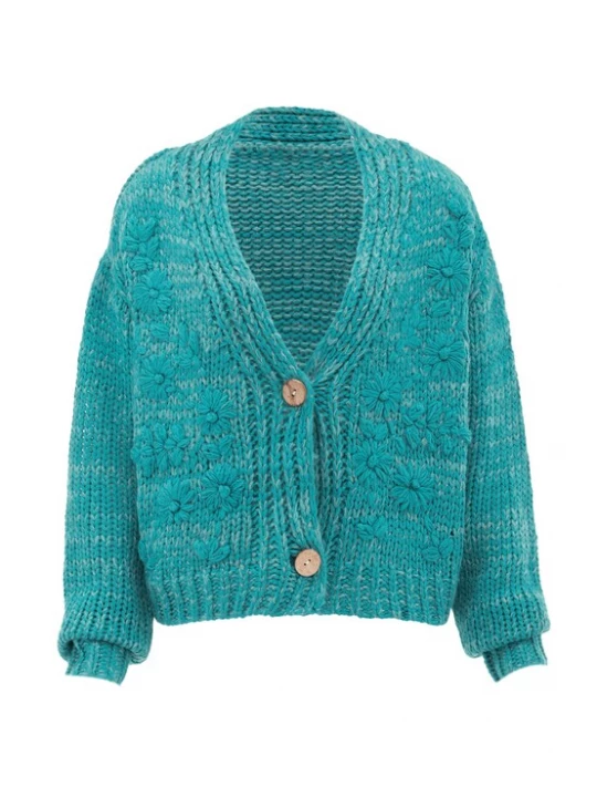 Foto van product ebeeza Gebreid vest cyaan blauw