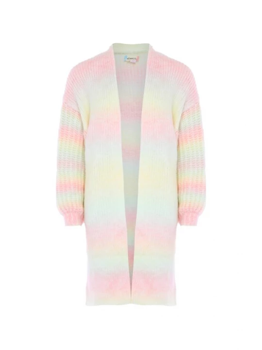 Foto van product ebeeza Gebreid vest pasteelgeel / mintgroen / pasteloranje / rosa