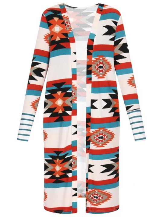 Foto van product ebeeza Gebreid vest petrol / rood / zwart / wit
