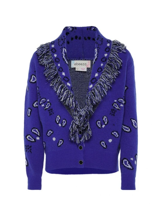 Foto van product ebeeza Gebreid vest violetblauw / zwart / wit