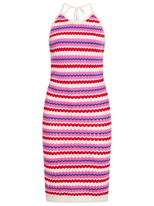 Foto van product ebeeza Gebreide jurk blauw / rood / wit / wolwit
