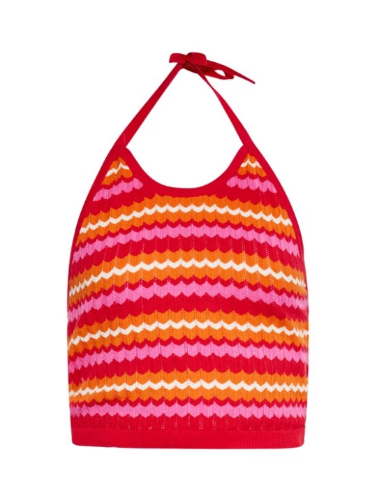 Foto van product ebeeza Gebreide top oranje / pink / rood