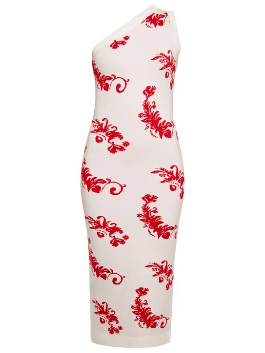 Foto van product IZIA Gebreide jurk rood / wit