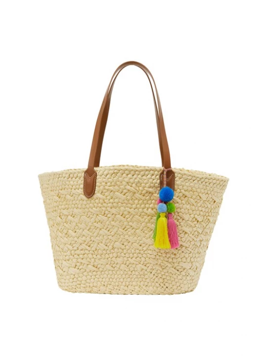 Foto van product ebeeza Strandtas beige / cognac