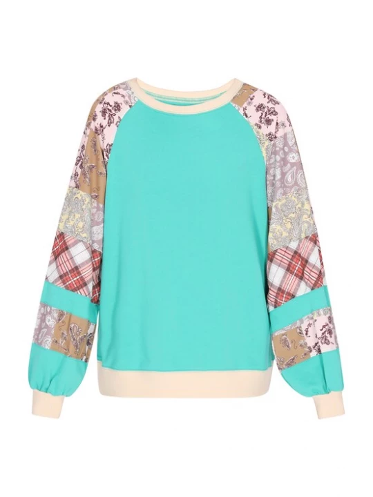 Foto van product ebeeza Sweatshirt 'Fashion Look' aqua / rosé / knalrood / wit
