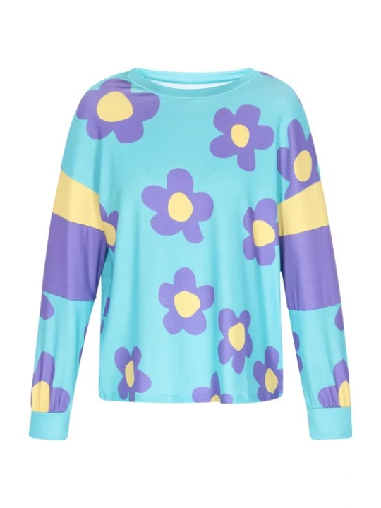 Foto van product ebeeza Sweatshirt 'Fashion Look' azuur / pasteelgeel / donkerlila