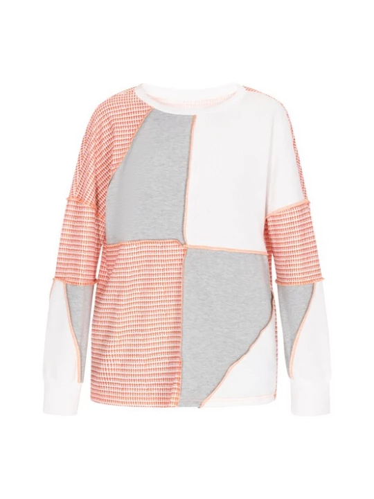 Foto van product ebeeza Sweatshirt 'Fashion Look' grijs / oranje / wit