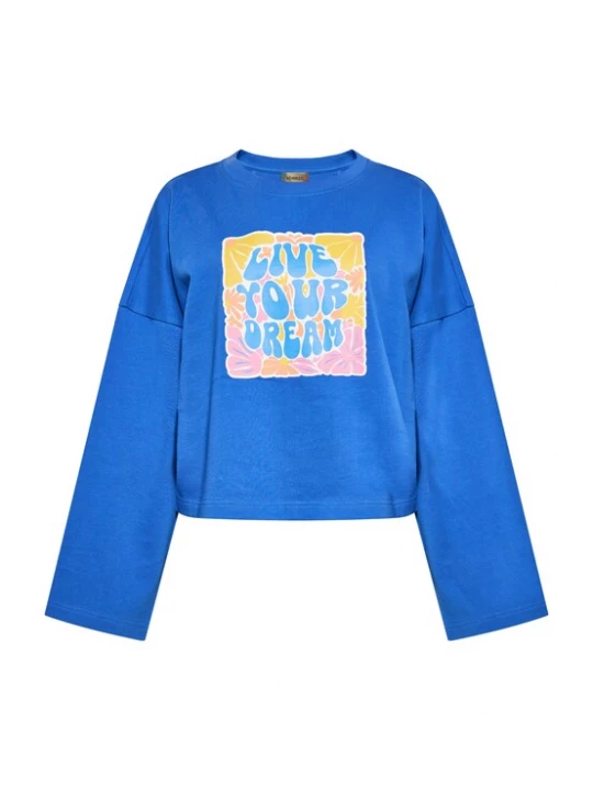 Foto van product ebeeza Sweatshirt kobaltblauw / lichtblauw / geel / pink
