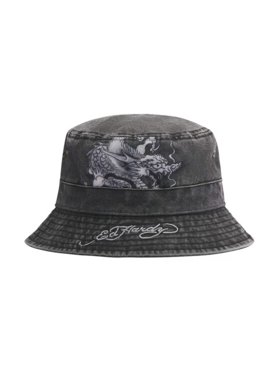 Foto van product Ed Hardy Hoed 'Crawling Dragon' lichtgrijs / donkergrijs