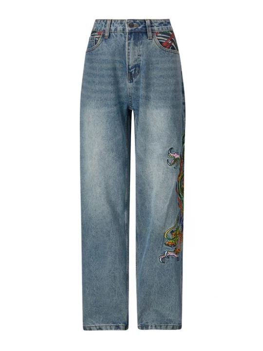 Foto van product Ed Hardy Jeans 'Crawling Dragon' blauw denim / groen