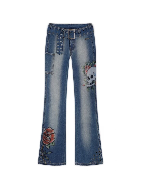 Foto van product Ed Hardy Jeans donkerblauw / groen / rood / zwart