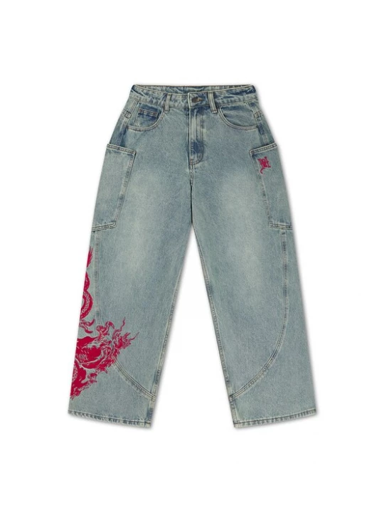 Foto van product Ed Hardy Jeans 'Dragon' lichtblauw / grenadine
