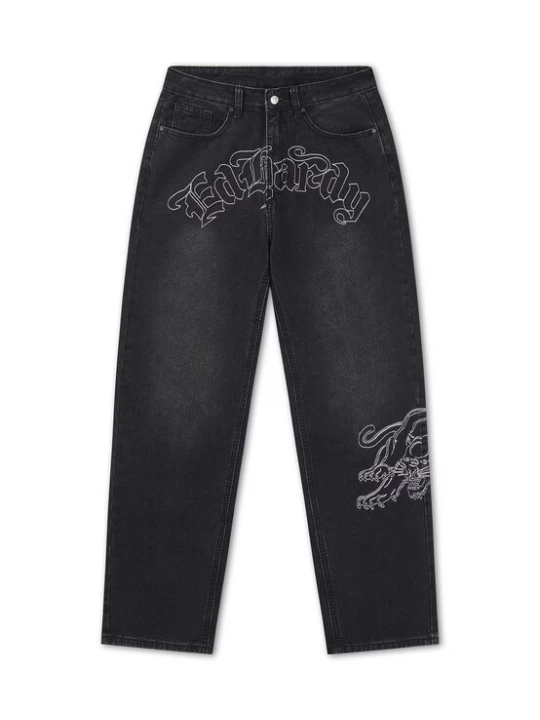 Foto van product Ed Hardy Jeans 'Gothic Panther' black denim / wit