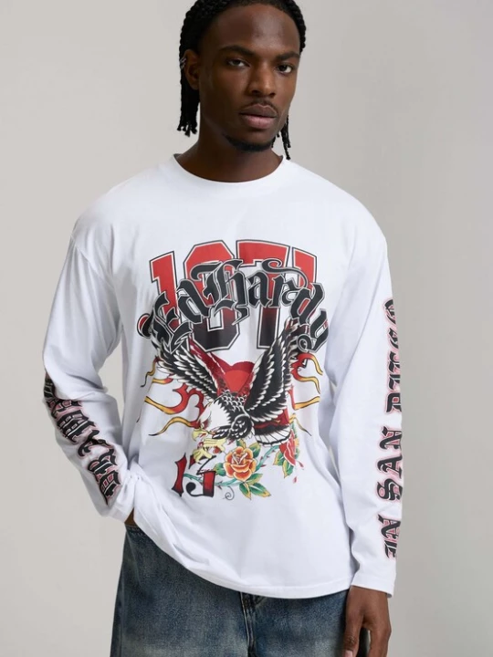 Foto van product Ed Hardy Shirt '1971 Tattoo Eagle' bloedrood / zwart / wit