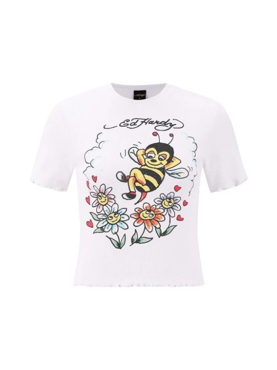 Foto van product Ed Hardy Shirt 'Biene' geel / oranje / zwart / wit