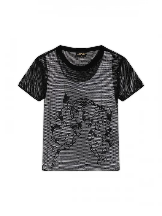 Foto van product Ed Hardy Shirt 'Climbing Rose' zwart / wit