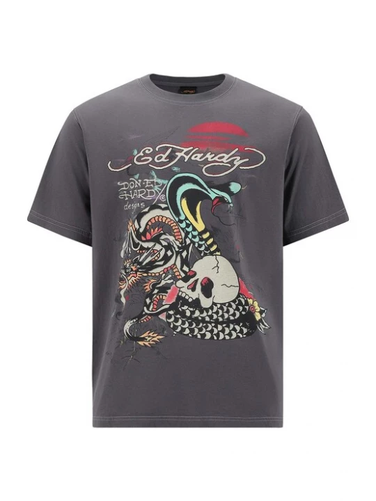 Foto van product Ed Hardy Shirt donkergrijs / gemengde kleuren