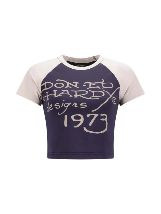Foto van product Ed Hardy Shirt 'Drawn Panther Ringer' marine / grijs / donkergrijs / wit