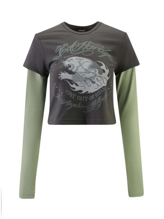 Foto van product Ed Hardy Shirt 'Hellcat' donkergrijs