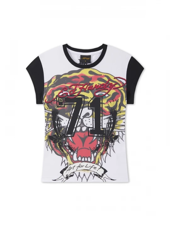 Foto van product Ed Hardy Shirt 'Roaring Tiger' geel / kersrood / zwart / wit