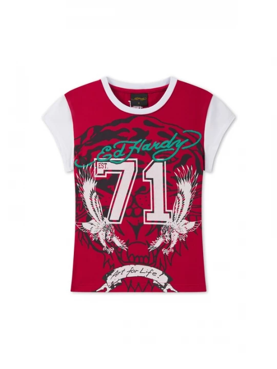 Foto van product Ed Hardy Shirt 'Roaring Tiger' lichtblauw / rood / zwart / wit
