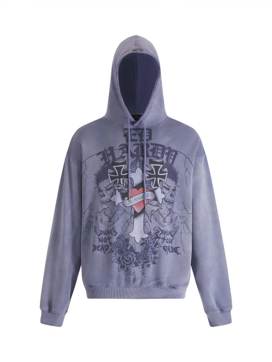 Foto van product Ed Hardy Sweatshirt indigo / violetblauw / watermeloen rood / zwart