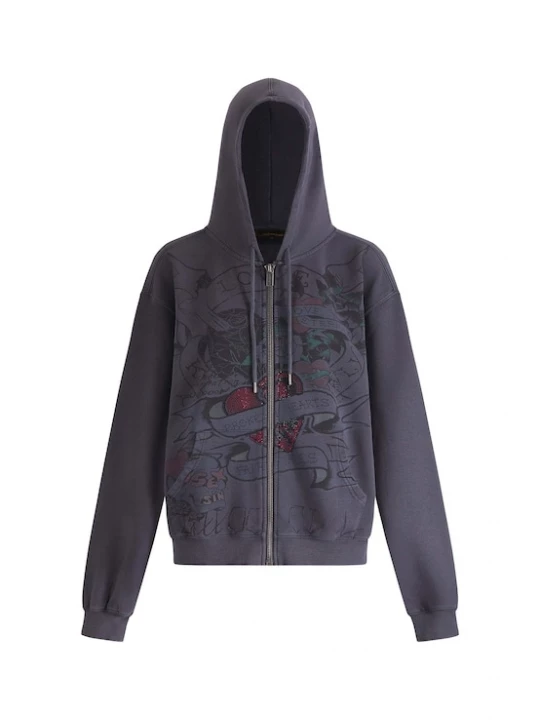 Foto van product Ed Hardy Sweatvest donkergrijs / groen / donkerrood / zwart