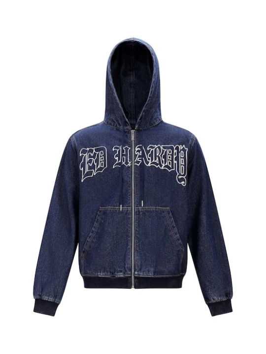 Foto van product Ed Hardy Sweatvest 'Flaming' donkerblauw