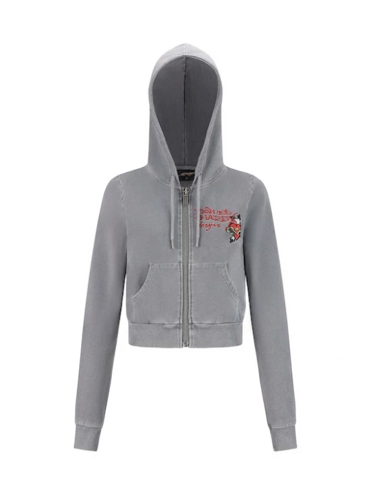 Foto van product Ed Hardy Sweatvest 'Flaming Tiger' geel / donkergrijs / rood