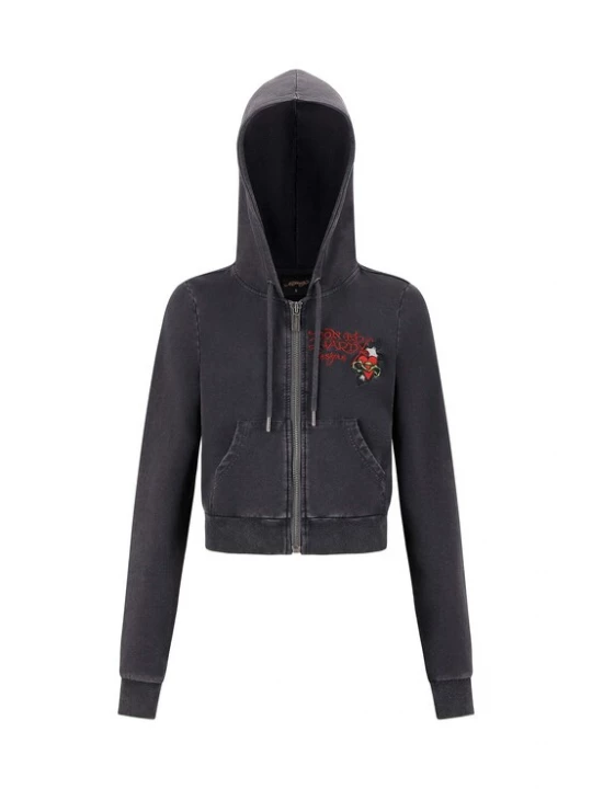 Foto van product Ed Hardy Sweatvest 'Flaming Tiger' geel / pasteelgeel / robijnrood / zwart