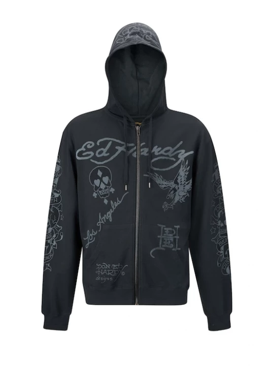 Foto van product Ed Hardy Sweatvest grijs / zwart