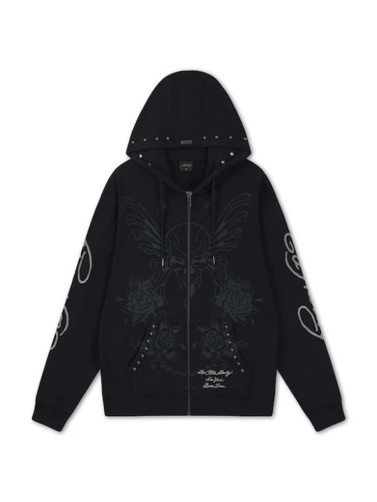 Foto van product Ed Hardy Sweatvest ' Love Kills' lichtgrijs / zwart
