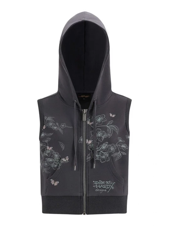 Foto van product Ed Hardy Sweatvest 'True To My Love' lichtgrijs / donkergrijs / mintgroen / oudroze