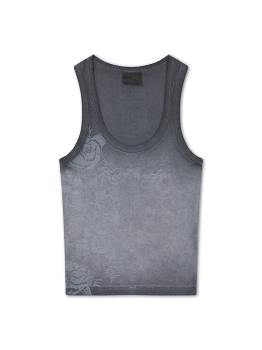 Foto van product Ed Hardy Top duifblauw / zwart