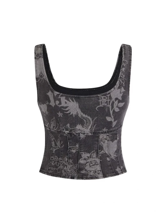 Foto van product Ed Hardy Top grijs / grey denim