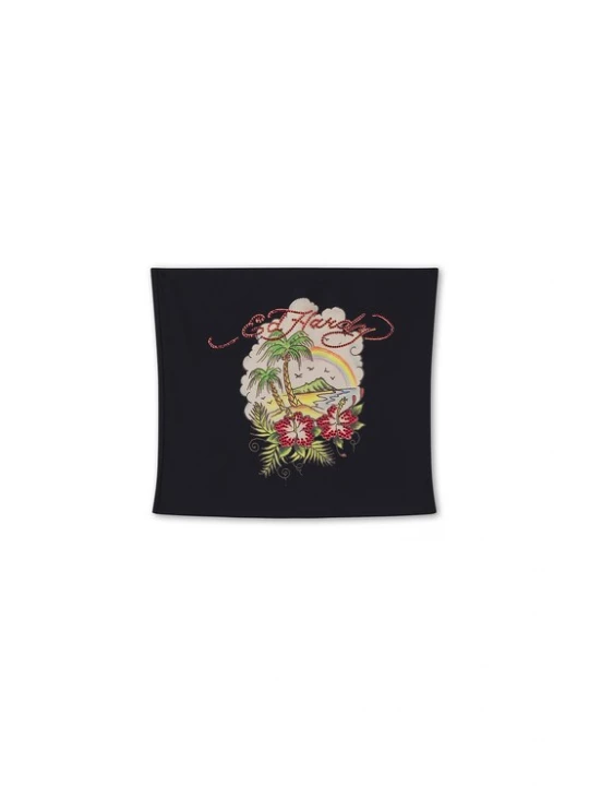 Foto van product Ed Hardy Top 'Paradise' mintgroen / spar / rosa / zwart
